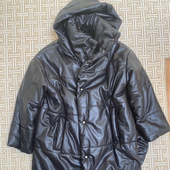 Nanushka Vegan Leather Eska Puffer Size S - Picture 3 of 6